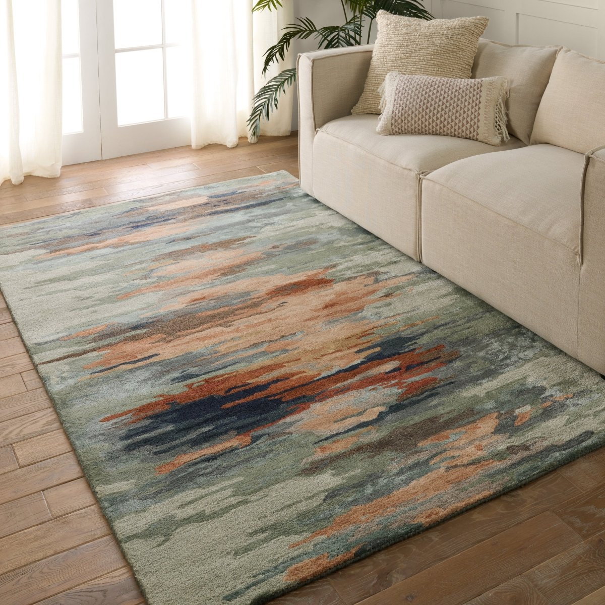 Jaipur Genesis Ryenn Ges61 Sage/Peach Rug.
