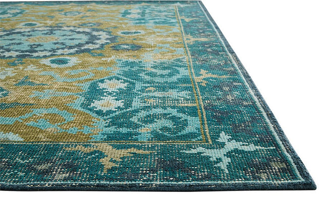 Jaipur Kai Modify Kai05 Deep Teal / Avocado Rugs.