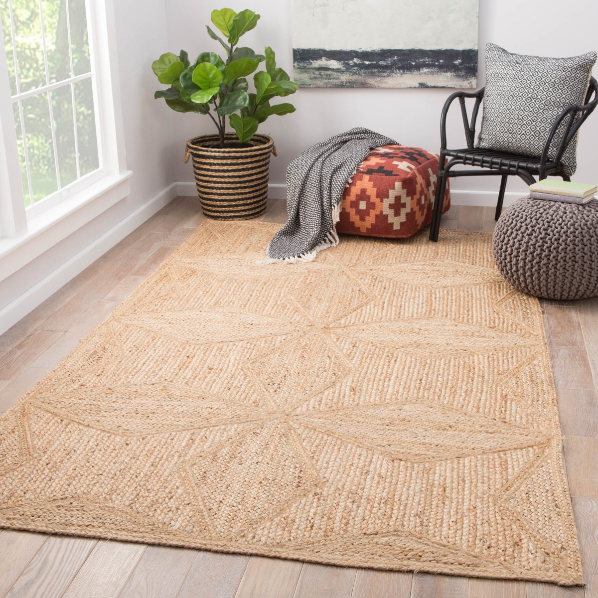 Jaipur Naturals Tobago Abel Nat23 Beige/White Rug.