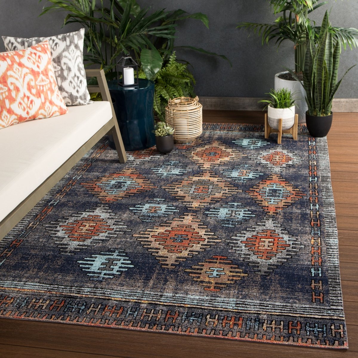 Jaipur Polaris Dez Pol18 Blue/Orange Rug.