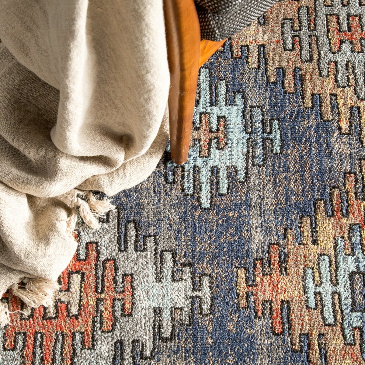Jaipur Polaris Dez Pol18 Blue/Orange Rug.