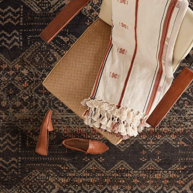 Jaipur Sanaa By Nikki Chu Tamari Sbc10 Black/Light Pink Rugs.