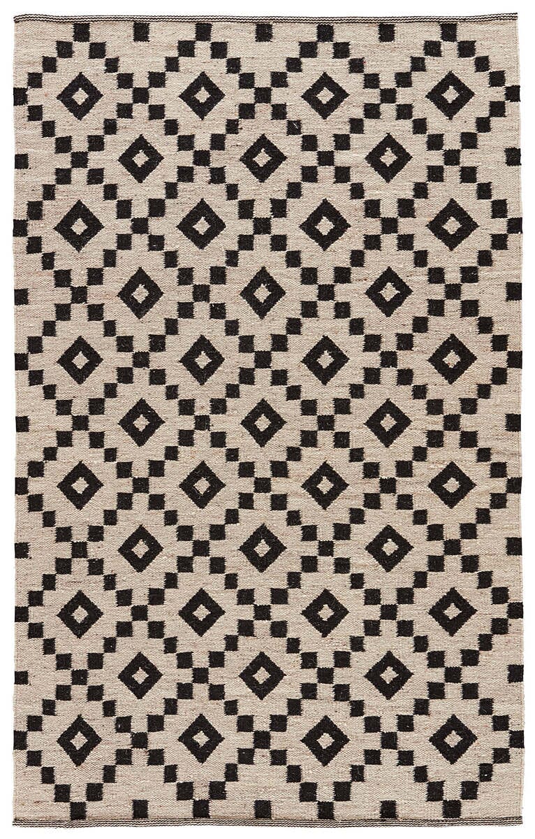 Jaipur Scandinavia Nordic Croix Scn01 Antique White / Ebony Rugs.