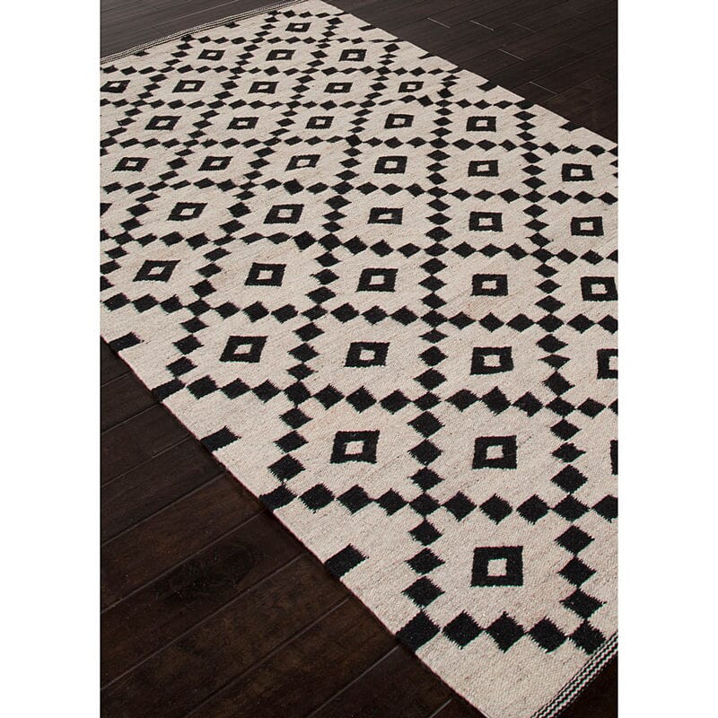 Jaipur Scandinavia Nordic Croix Scn01 Antique White / Ebony Rugs.