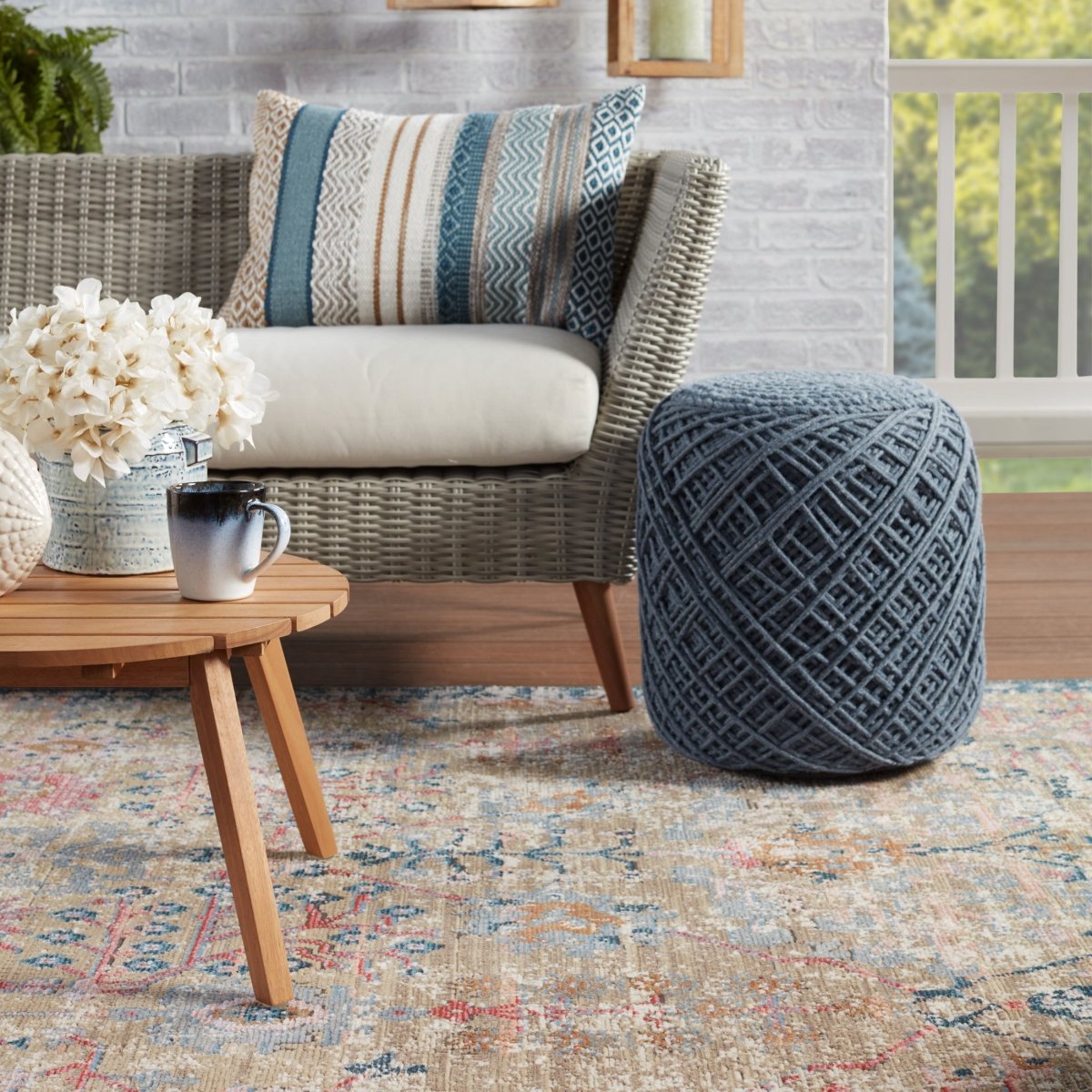 Jaipur Swoon Elva Swo11 Tan/Blue Rugs.