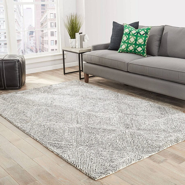Jaipur Traditions Made Modern Tufted Exhibition Mmt19 Whisper White / Beluga Rugs.