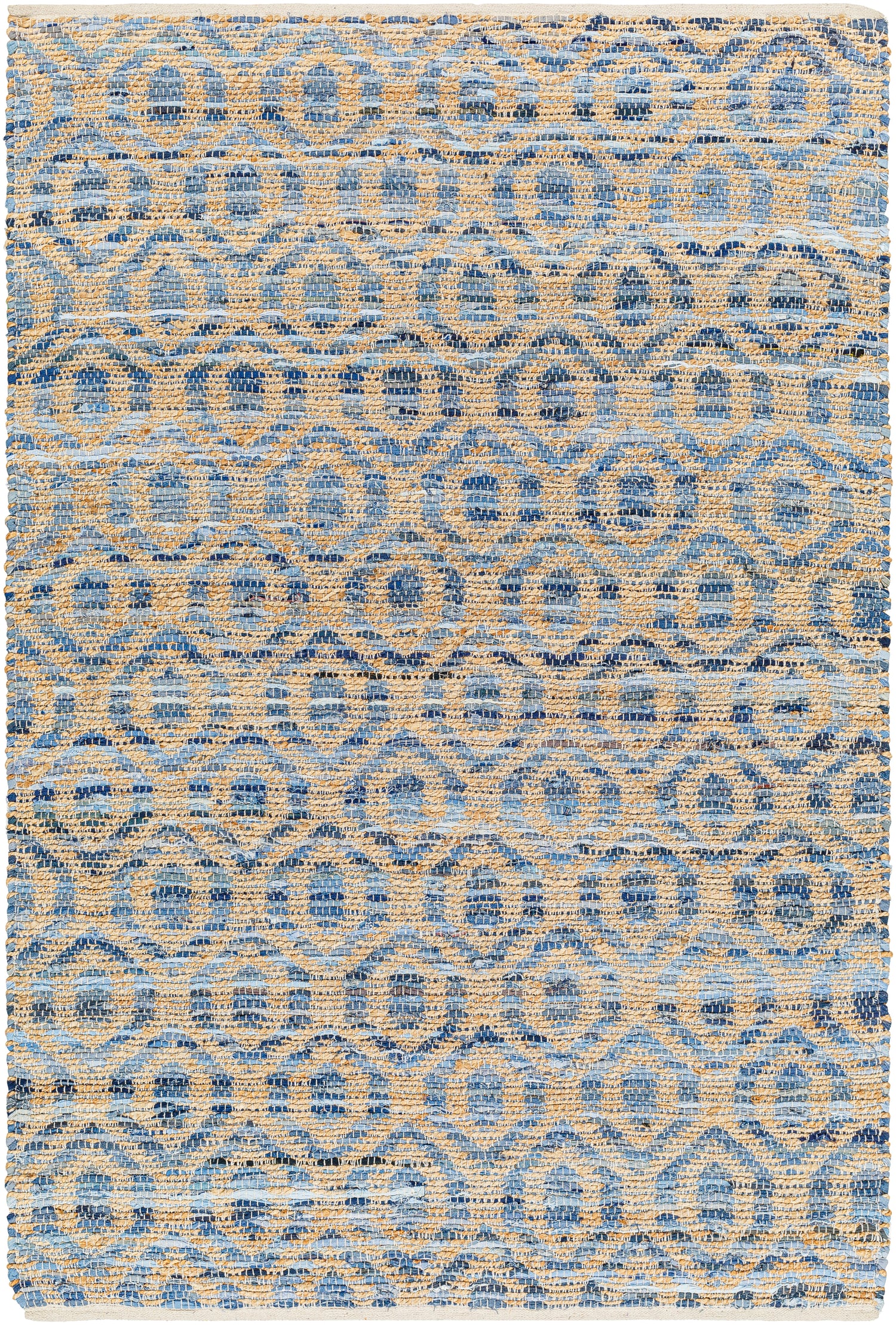 Surya Jean Jea-2304 Tan, Beige, Dark Blue, Blue, Light Blue Rug.