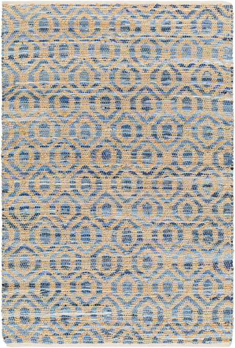 Surya Jean Jea-2304 Tan, Beige, Dark Blue, Blue, Light Blue Rug.
