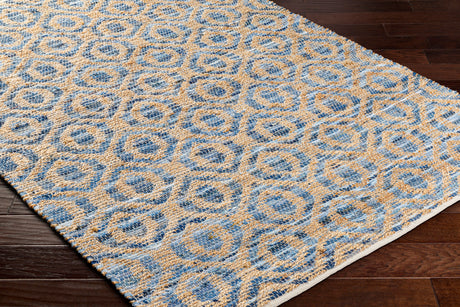 Surya Jean Jea-2304 Tan, Beige, Dark Blue, Blue, Light Blue Rug.