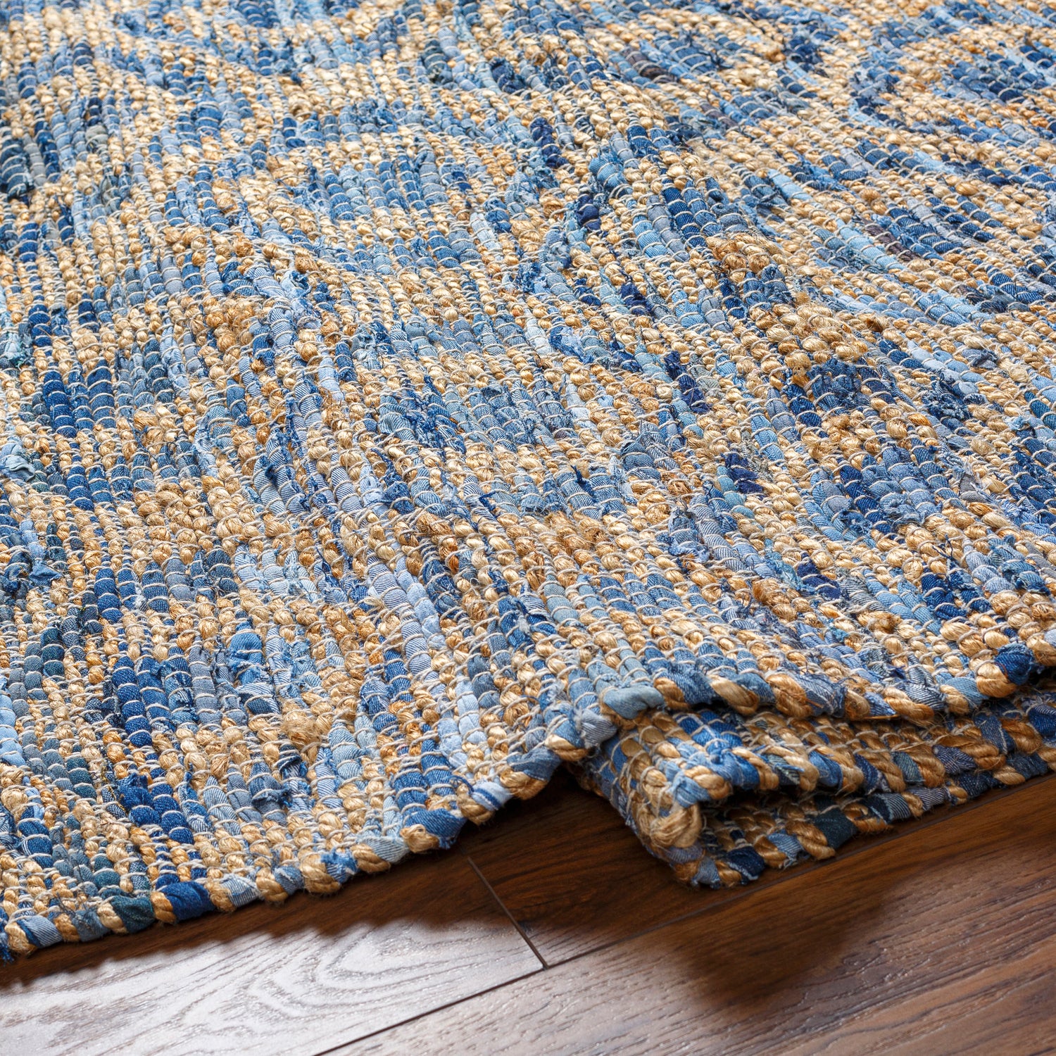 Surya Jean Jea-2304 Tan, Beige, Dark Blue, Blue, Light Blue Rug.