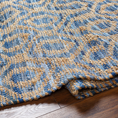 Surya Jean Jea-2304 Tan, Beige, Dark Blue, Blue, Light Blue Rug.