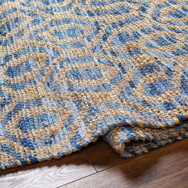 Surya Jean Jea-2304 Tan, Beige, Dark Blue, Blue, Light Blue Rug.