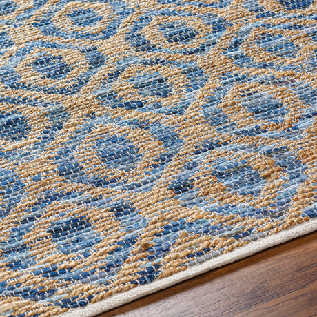 Surya Jean Jea-2304 Tan, Beige, Dark Blue, Blue, Light Blue Rug.