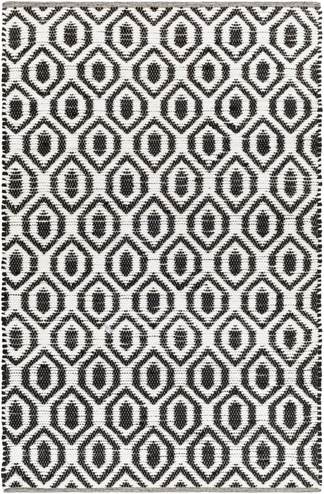 Surya Jean Jea-2307 Ivory, Black Rug.
