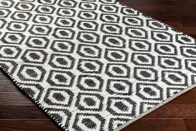 Surya Jean Jea-2307 Ivory, Black Rug.