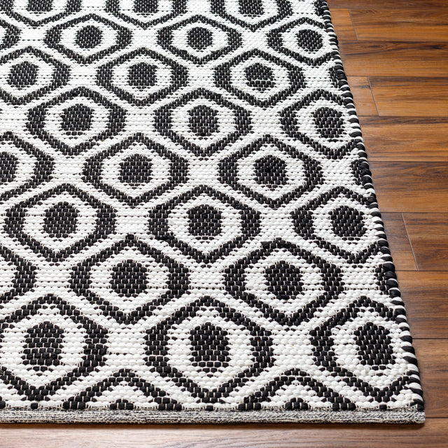 Surya Jean Jea-2307 Ivory, Black Rug.