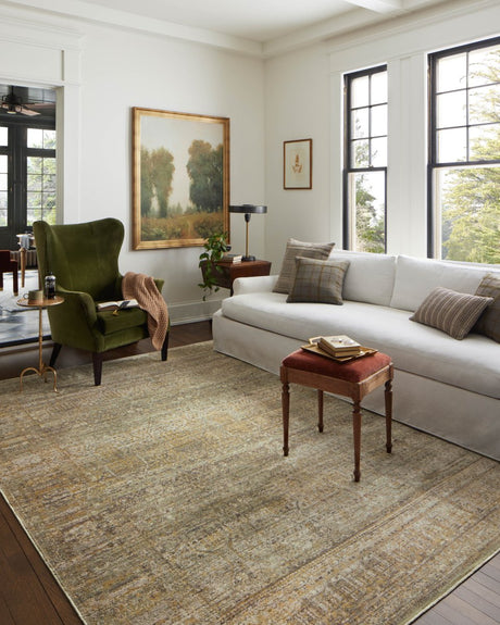 Jean Stoffer x Loloi Bradbury Bru-02 Dove/Gold Rug.