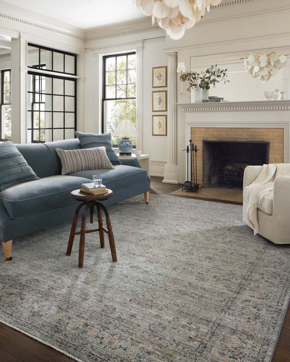 Jean Stoffer x Loloi Katherine Kes-01 Ocean/Gold Rug.