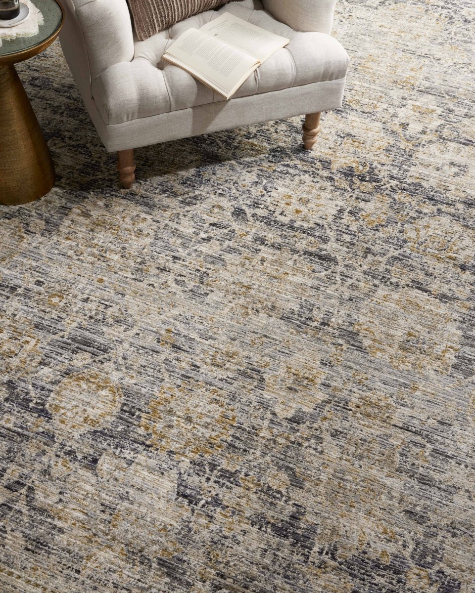 Jean Stoffer x Loloi Katherine Kes-02 Charcoal/Gold Rug.