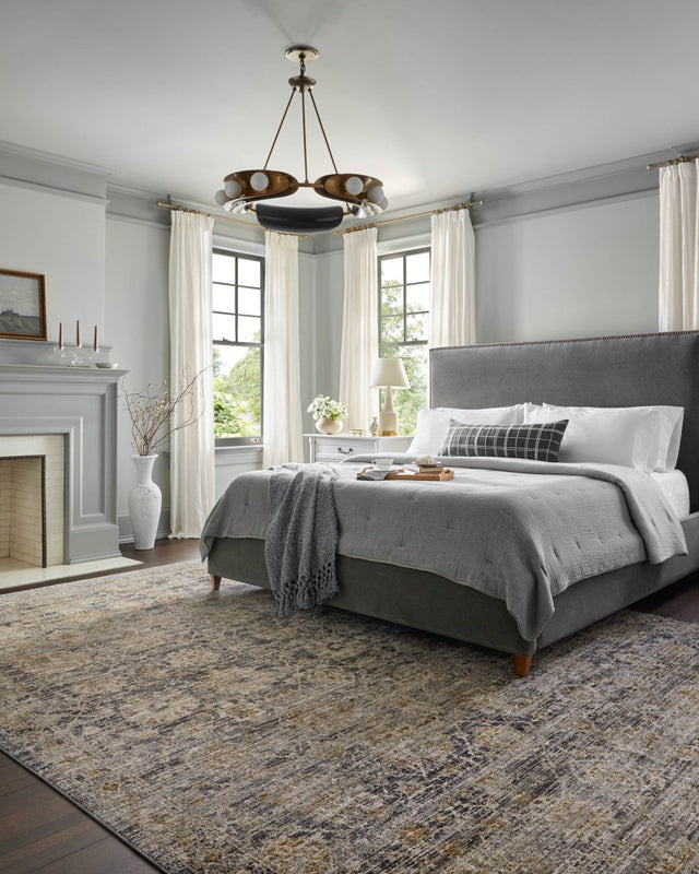 Jean Stoffer x Loloi Katherine Kes-02 Charcoal/Gold Rug.