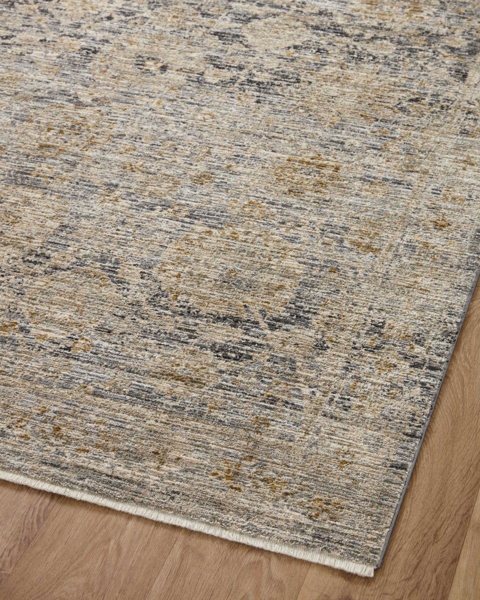 Jean Stoffer x Loloi Katherine Kes-02 Charcoal/Gold Rug.