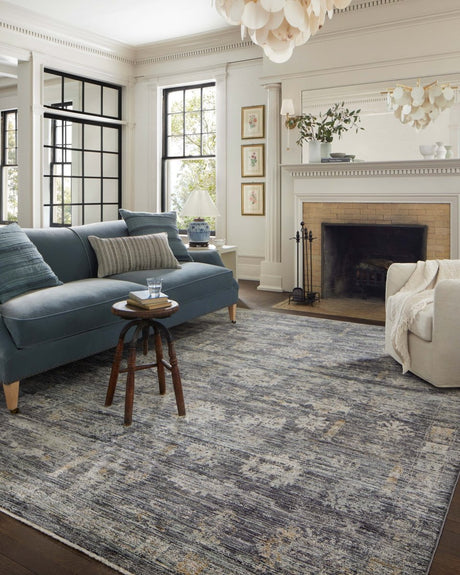 Jean Stoffer x Loloi Katherine Kes-04 Ink/Jade Rug.