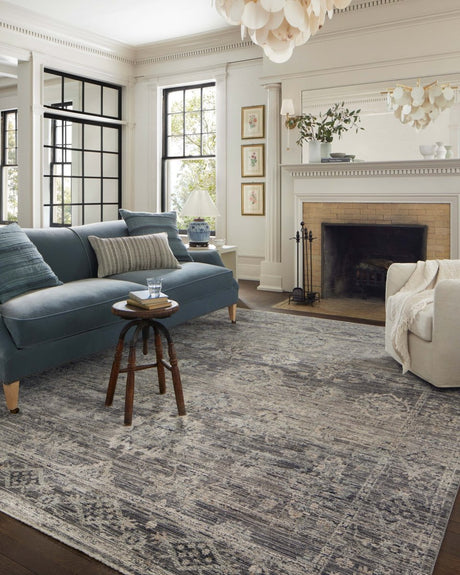 Jean Stoffer x Loloi Katherine Kes-05 Graphite/Jade Rug.