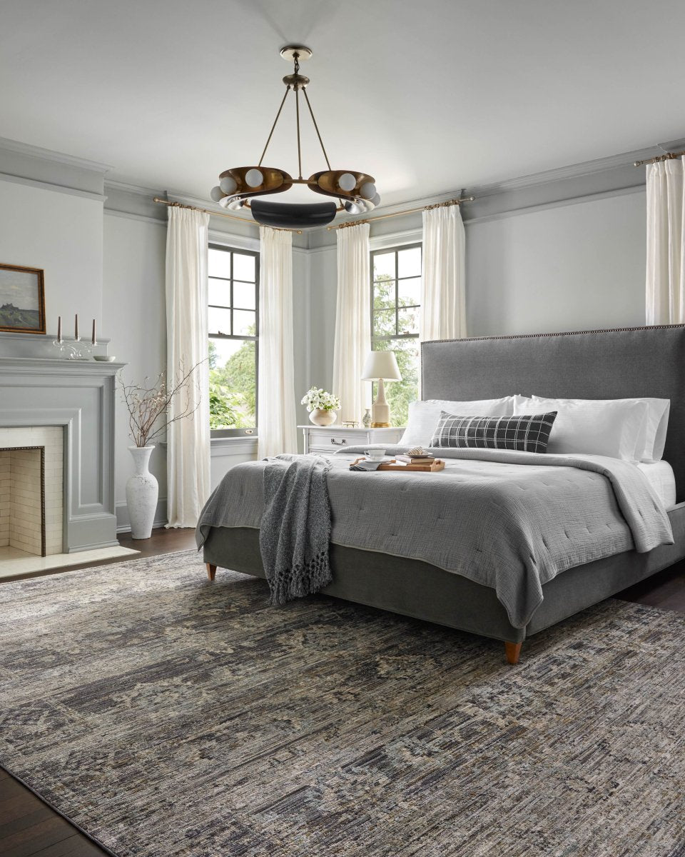 Jean Stoffer x Loloi Katherine Kes-05 Graphite/Jade Rug.