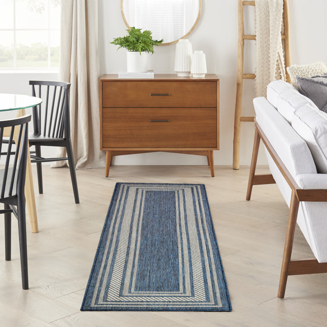 Nourison Horizon Indoor/Outdoor HOZ03 Denim Contemporary Area Rugs