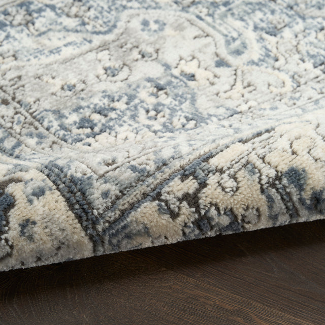 Nourison Quarry QUA18 Machine Made Ivory, Navy Rug