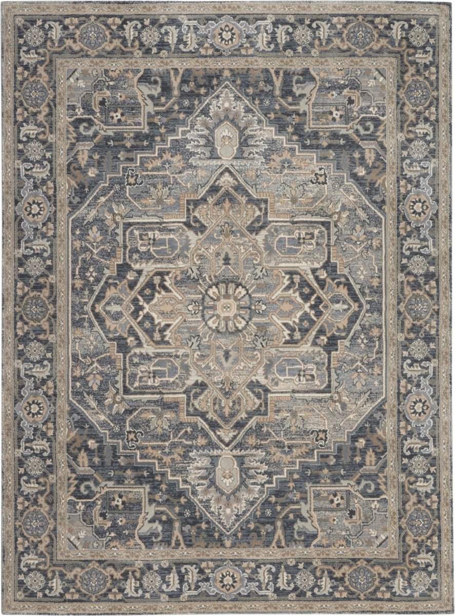 Kathy Ireland Home Moroccan Celebration Ki381 Navy Rugs.