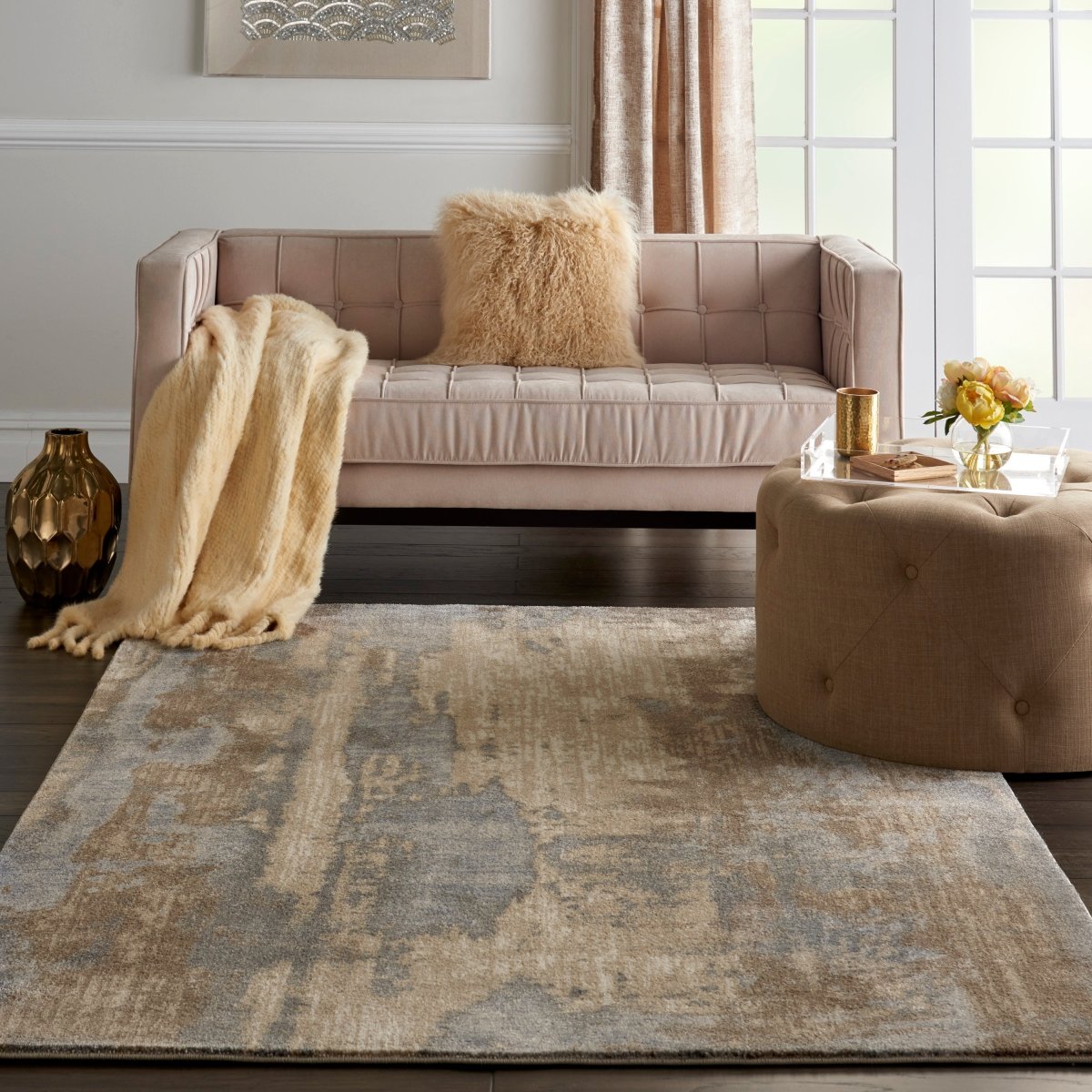 Kathy Ireland Home Moroccan Celebration Ki386 Grey/Beige Rugs.