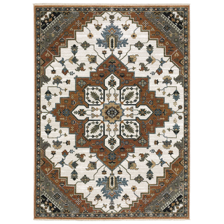 Oriental Weavers Sphinx KEIRA KEI03 Rust Medallion Rugs