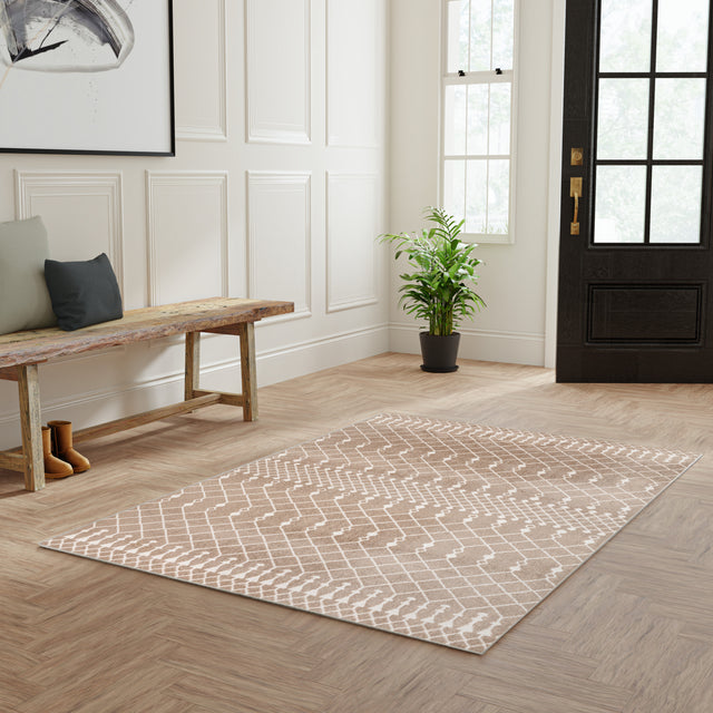 Nourison Astra Machine Washable ASW10 Machine Made Taupe Rug