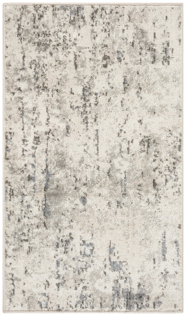 Nourison Quarry QUA01 Machine Made Ivory, Blue, Grey Rug