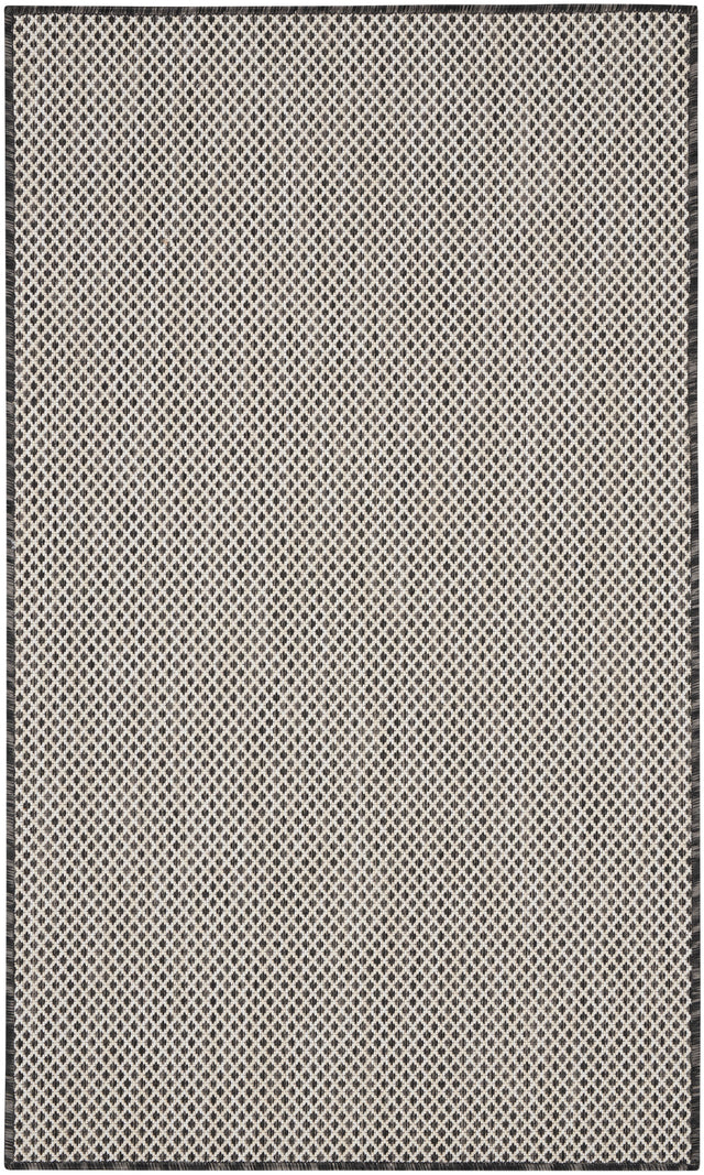 Nourison Courtyard COU01 Machine Made Ivory, Charcoal Rug