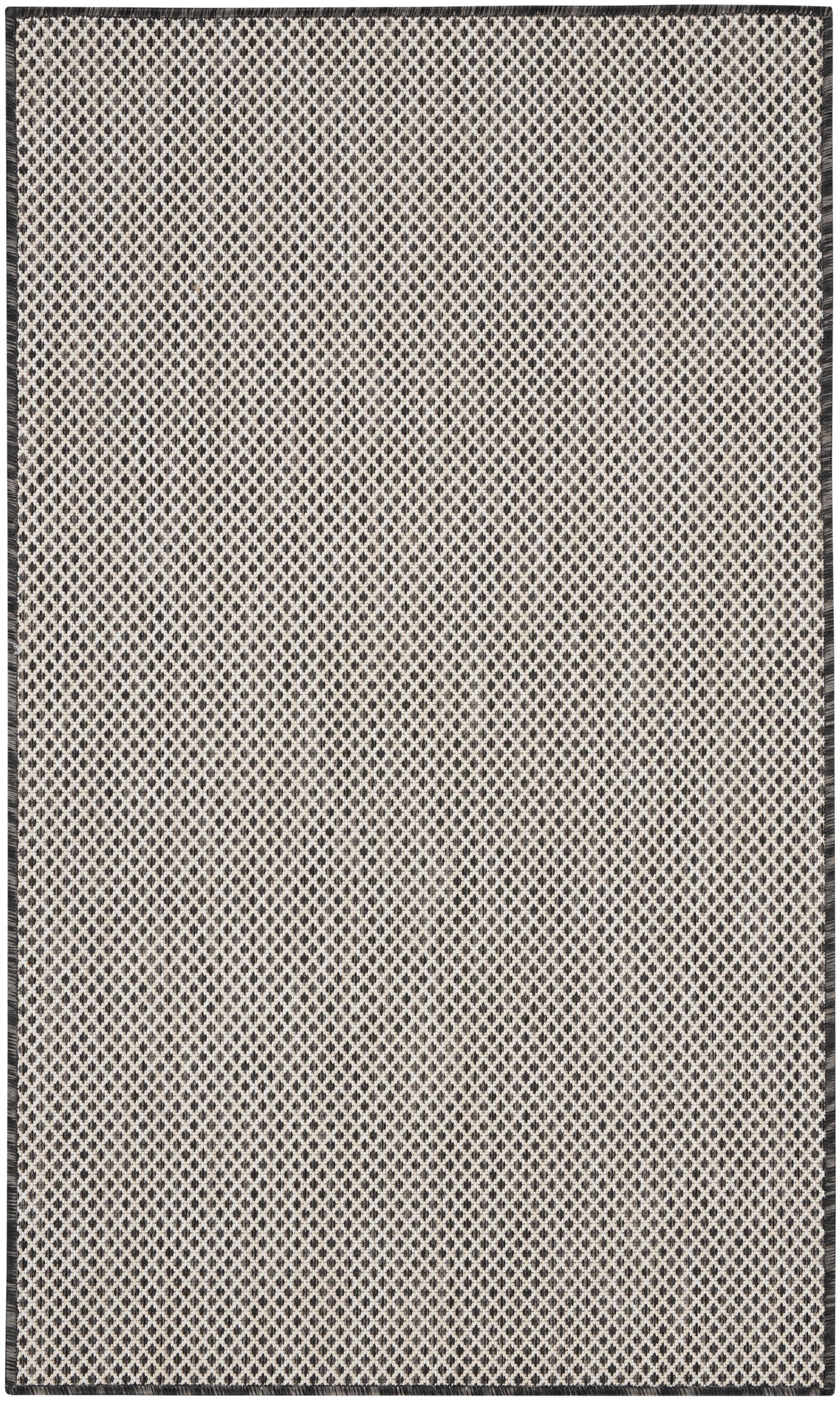 Nourison Courtyard COU01 Machine Made Ivory, Charcoal Rug