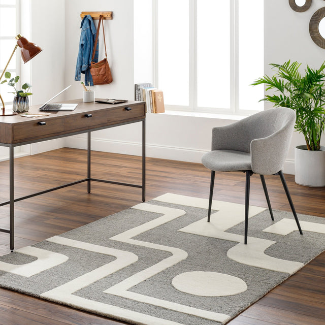 Livabliss Brook Bko - 2302 Beige, Charcoal Rug - Livabliss - bko2302 - 23