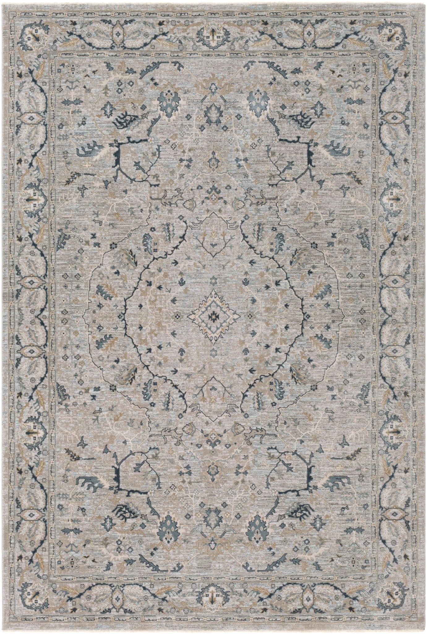 Livabliss Brunswick Bwk - 2314 Dark Green, Sage, Denim, Beige Rugs - Livabliss - bwk2314 - 23