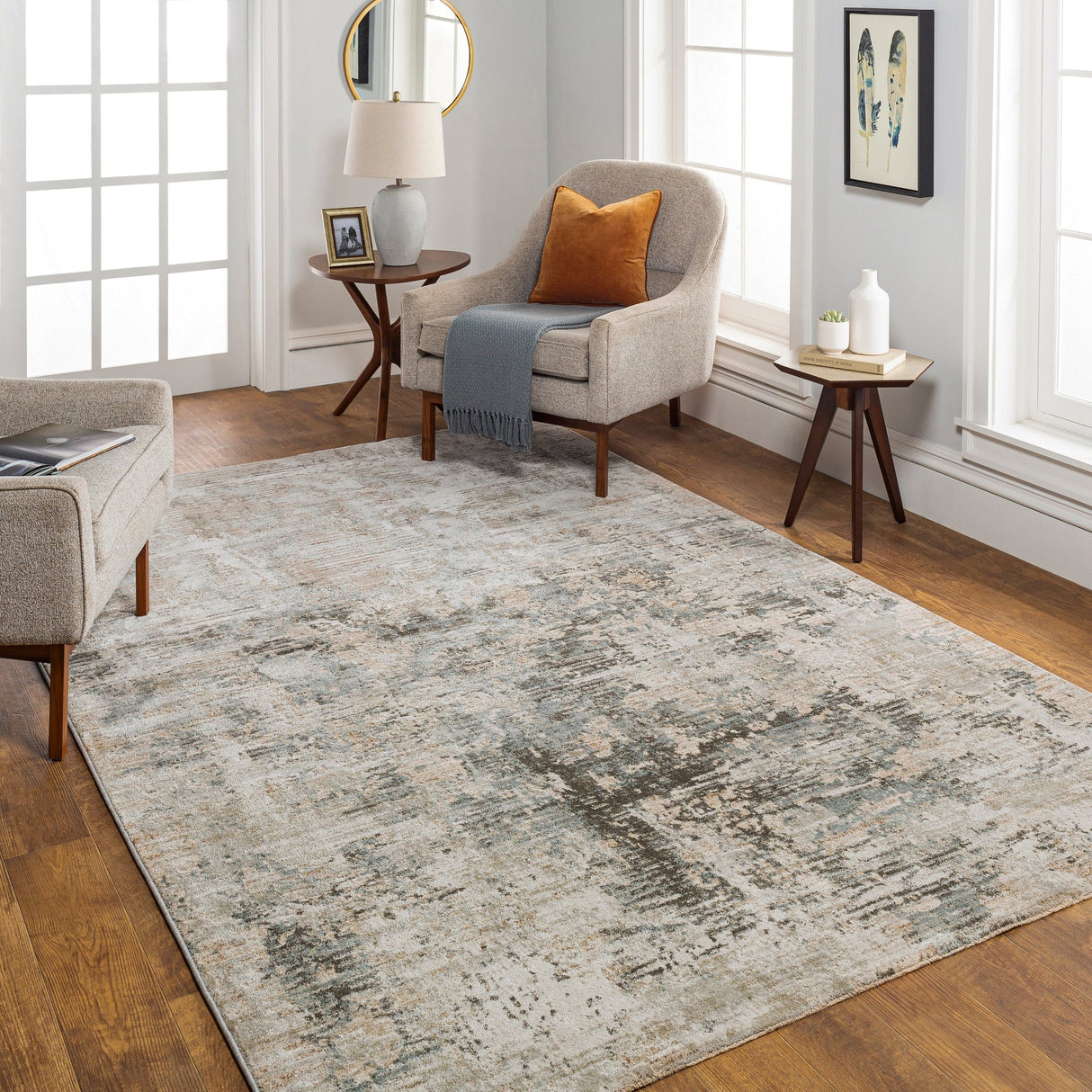 Livabliss Brunswick Bwk - 2321 Dusty Sage, Charcoal Rug - Livabliss - bwk2321 - 23
