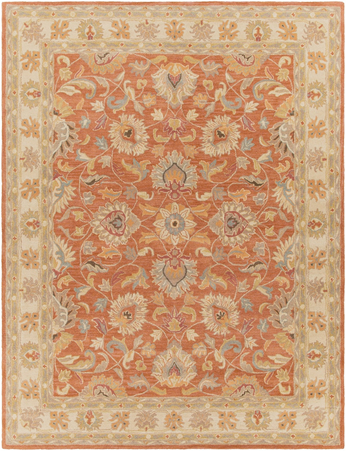 Livabliss Caesar Cae - 1124 Brick Red, Taupe Rug - Livabliss - cae1124 - 23