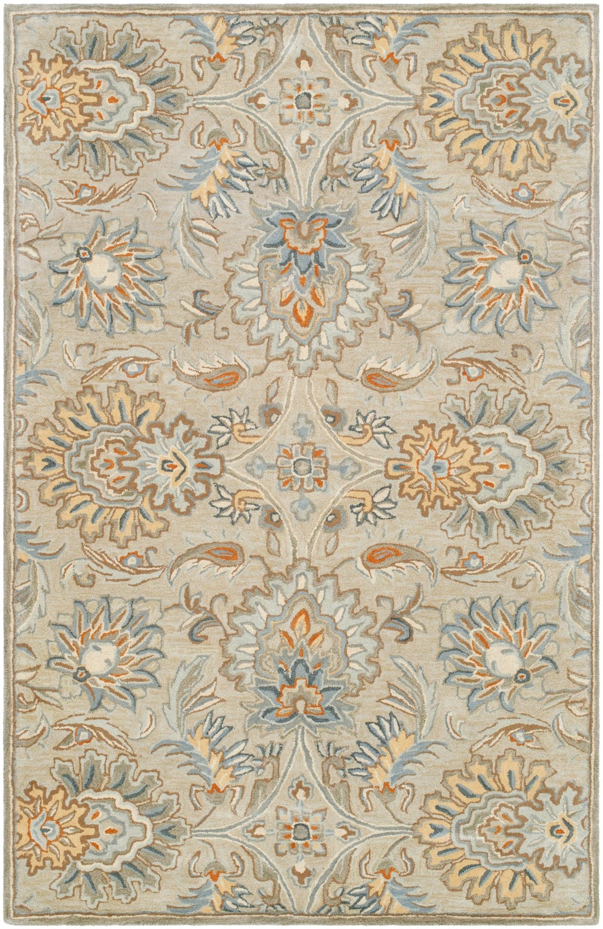 Livabliss Caesar Cae - 1227 Warm Grey, Slate Grey Taupe, Sage, Camel, Metallic - Silver Rug - Livabliss - cae1227 - 23