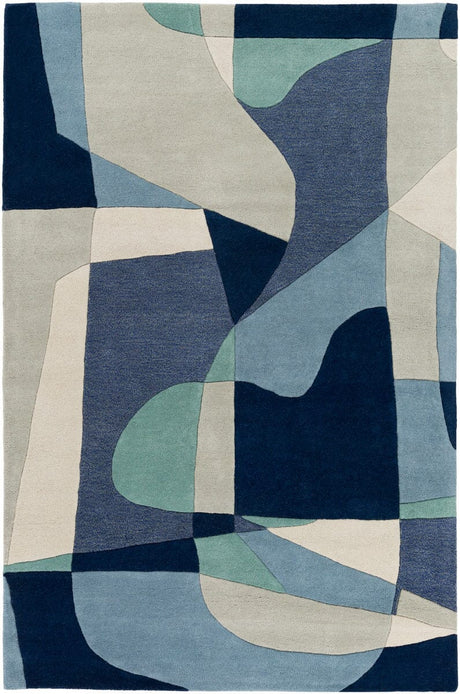 Livabliss Forum Fm - 7195 Teal, Navy, Denim, Ivory Rugs - Livabliss - fm7195 - 23