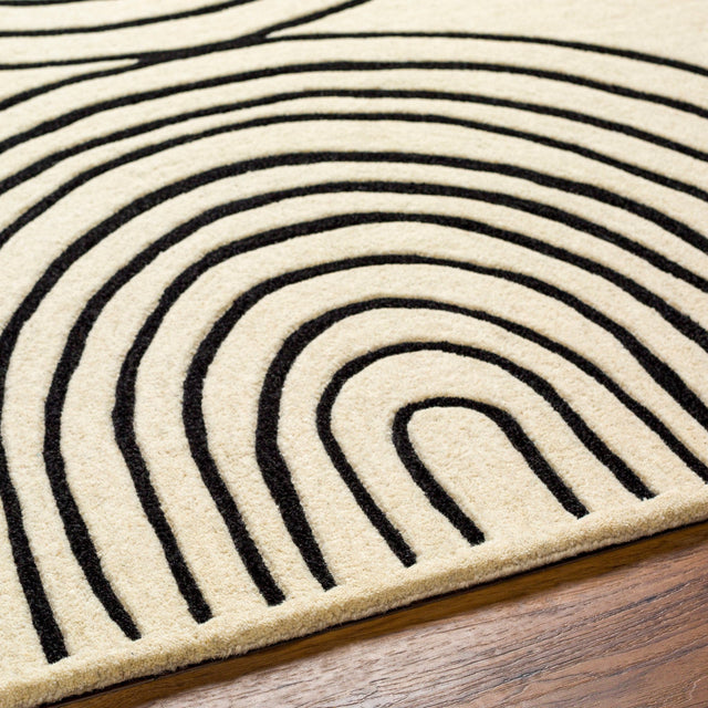 Livabliss Isabel Ibl - 2303 Beige, Black Rug - Livabliss - ibl2303 - 23