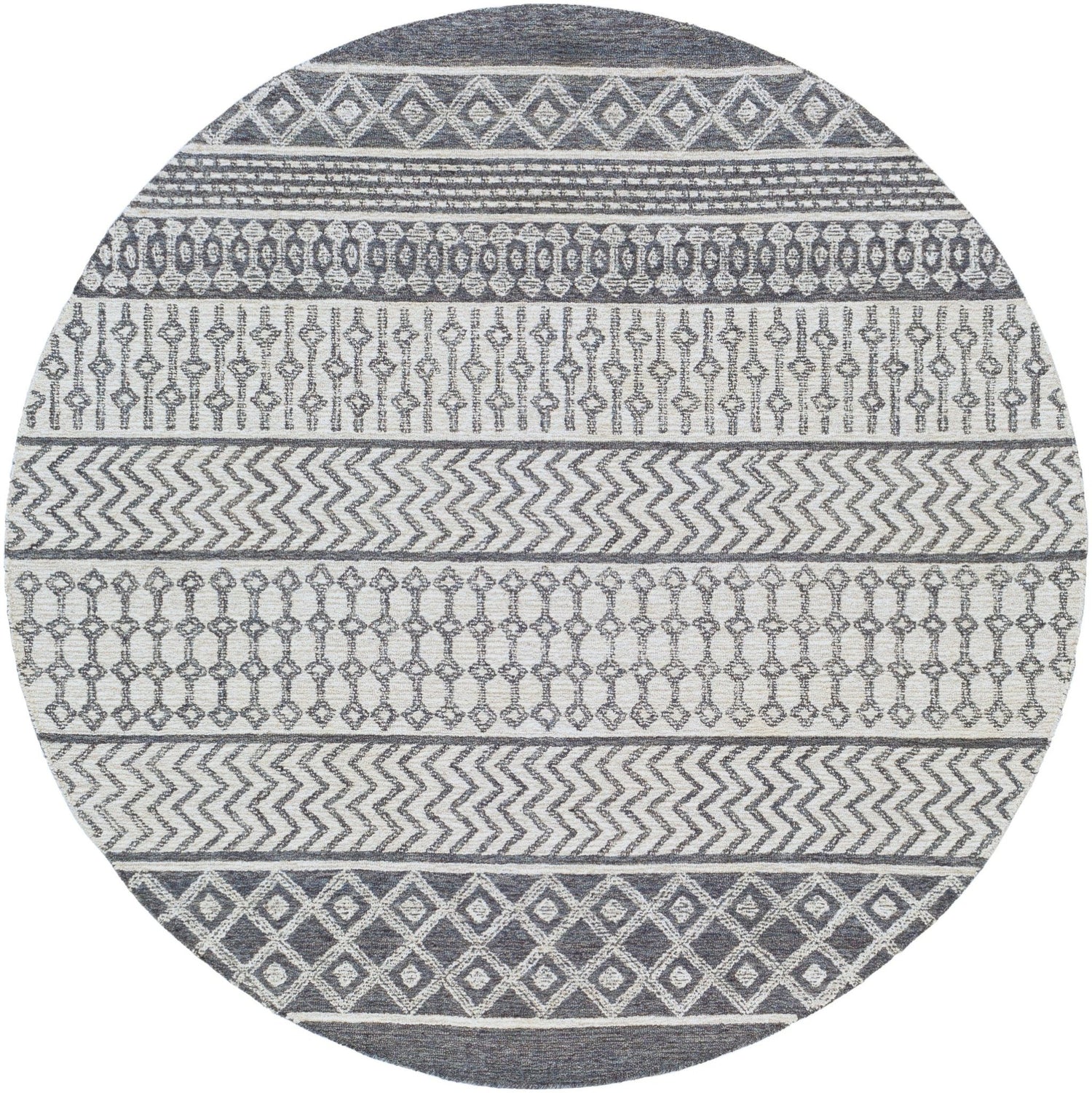 Livabliss Maroc Mar - 2305 Charcoal, Teal, Medium Gray, Cream Rugs - Livabliss - mar2305 - 6rd