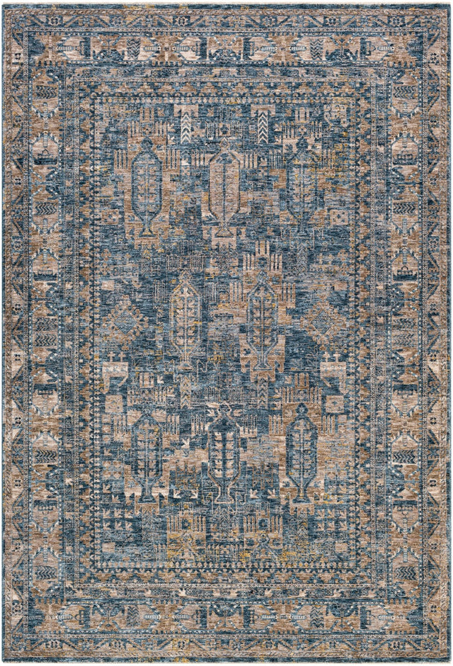 Livabliss Mirabel Mbe - 2301 Navy, Denim, Cream, Dark Brown Rugs - Livabliss - mbe2301 - 23