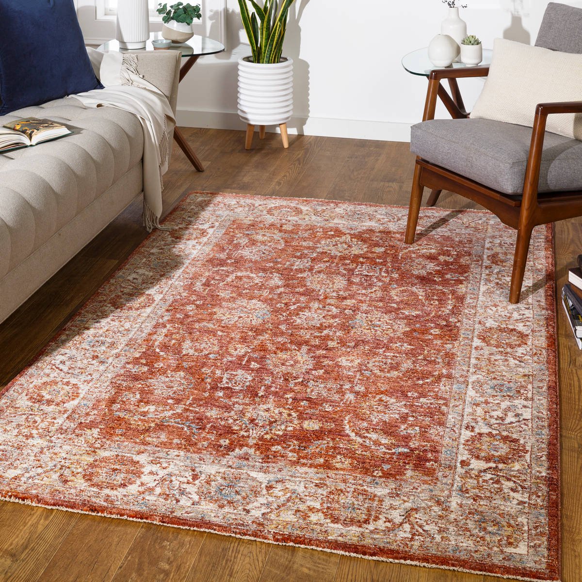Livabliss Mirabel Mbe - 2307 Burnt Orange, Rose, Teal, Olive Rugs - Livabliss - mbe2307 - 23