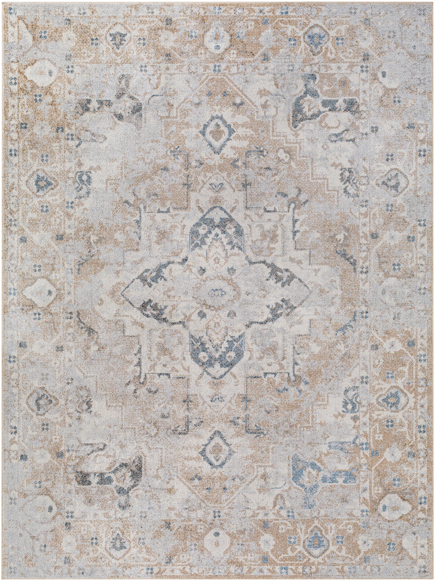 Surya Lillian Lll-2335 Oatmeal, Gray, Brown, Dark Blue, Black Rug.