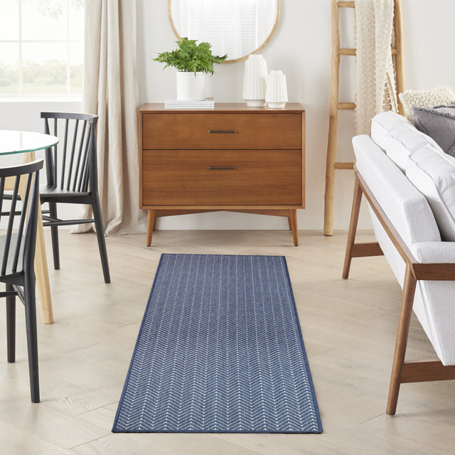 Nourison Horizon Indoor/Outdoor HOZ02 Navy Contemporary Area Rugs