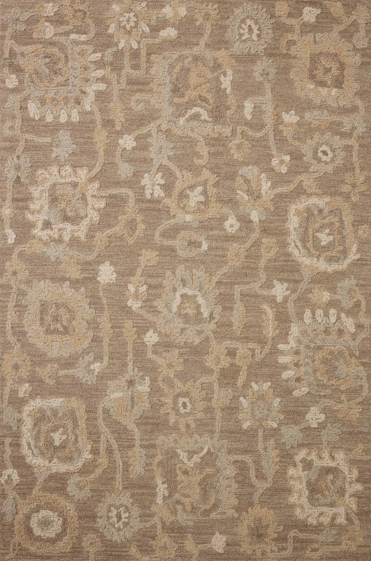 Chris Loves Julia x Loloi Dorothea DRT-01 Bark / Stone Rug - main flat